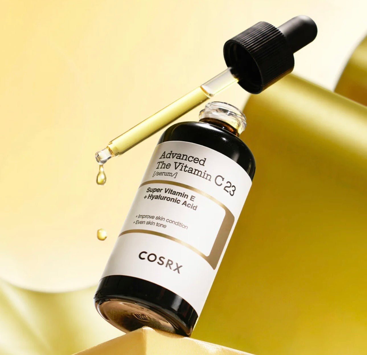 COSRX Advanced The Vitamin C 23 Serum bottle in sleek dropper packaging for brightening skincare