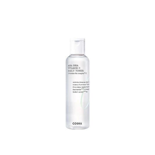 Front view of COSRX AHA BHA Vitamin C Daily Toner bottle
