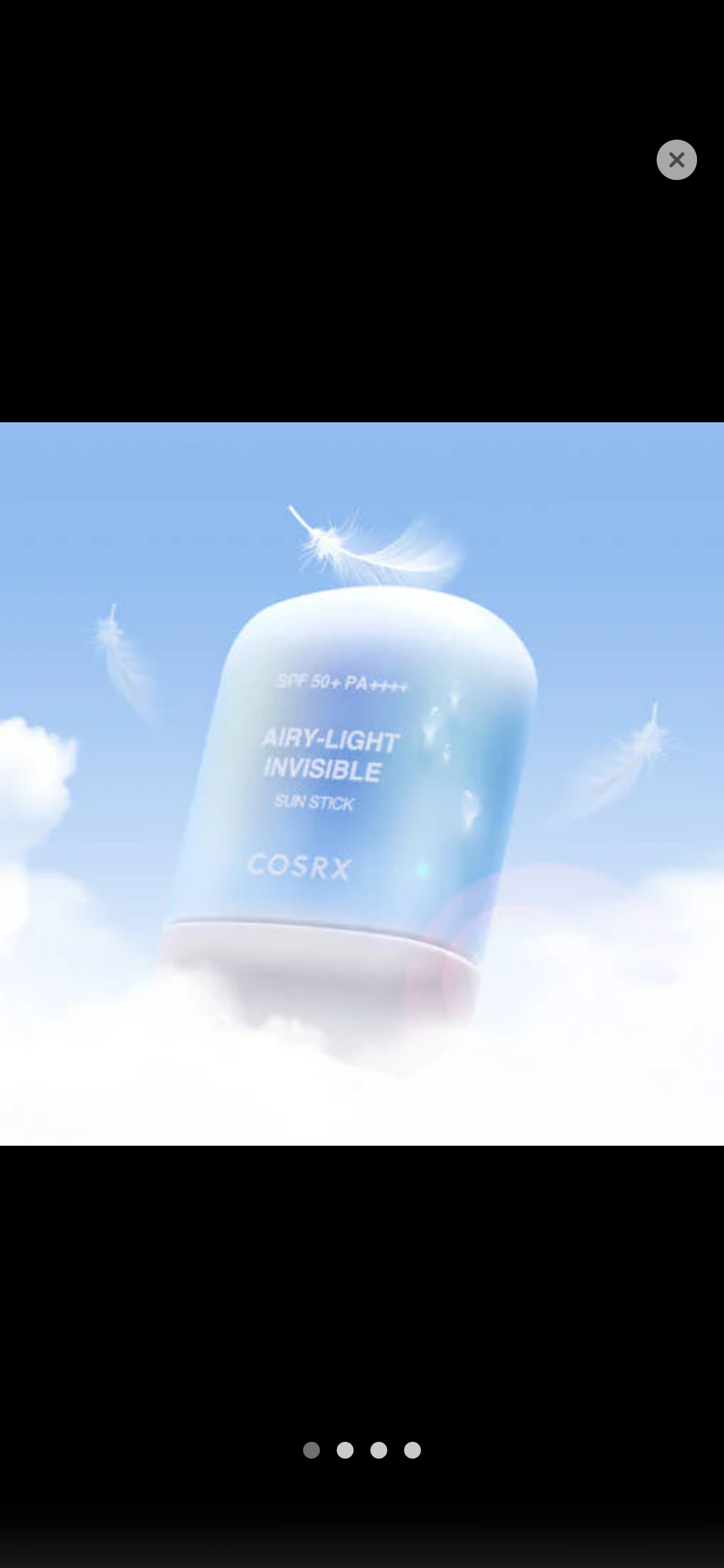 COSRX airy light invisible stick twisted up to reveal the clear solid formula.