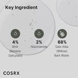 Ingredient & label close-up of COSRX BHA Blackhead Power Liquid — shows BHA + niacinamide details.