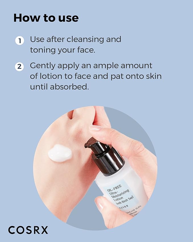 COSRX birch sap moisturizer highlighted 70% birch sap for calming hydration