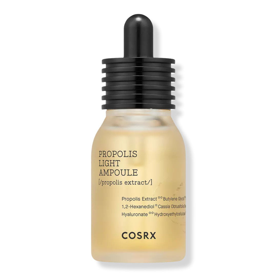 COSRX Full Fit Propolis Light Ampoule 30ml front view - A lightweight, hydrating Korean propolis ampoule for glowing skin.