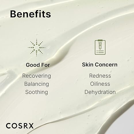 COSRX Hydrium gel cream with green tea leaves prop — highlights calming green tea extract.
