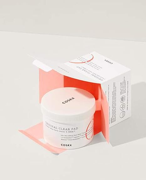 The cosrx original clear pad box showcasing the 140 ml size, a must-have cosrx clear pad for your routine.