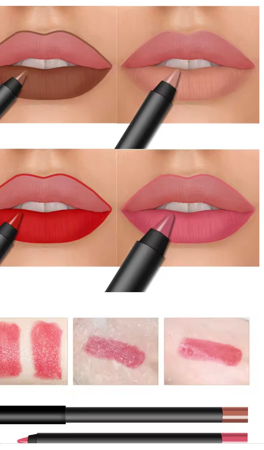 FencyGrace Line Loud, Crayon à lèvres mat Rétractable végan Infusé de Vitamine E