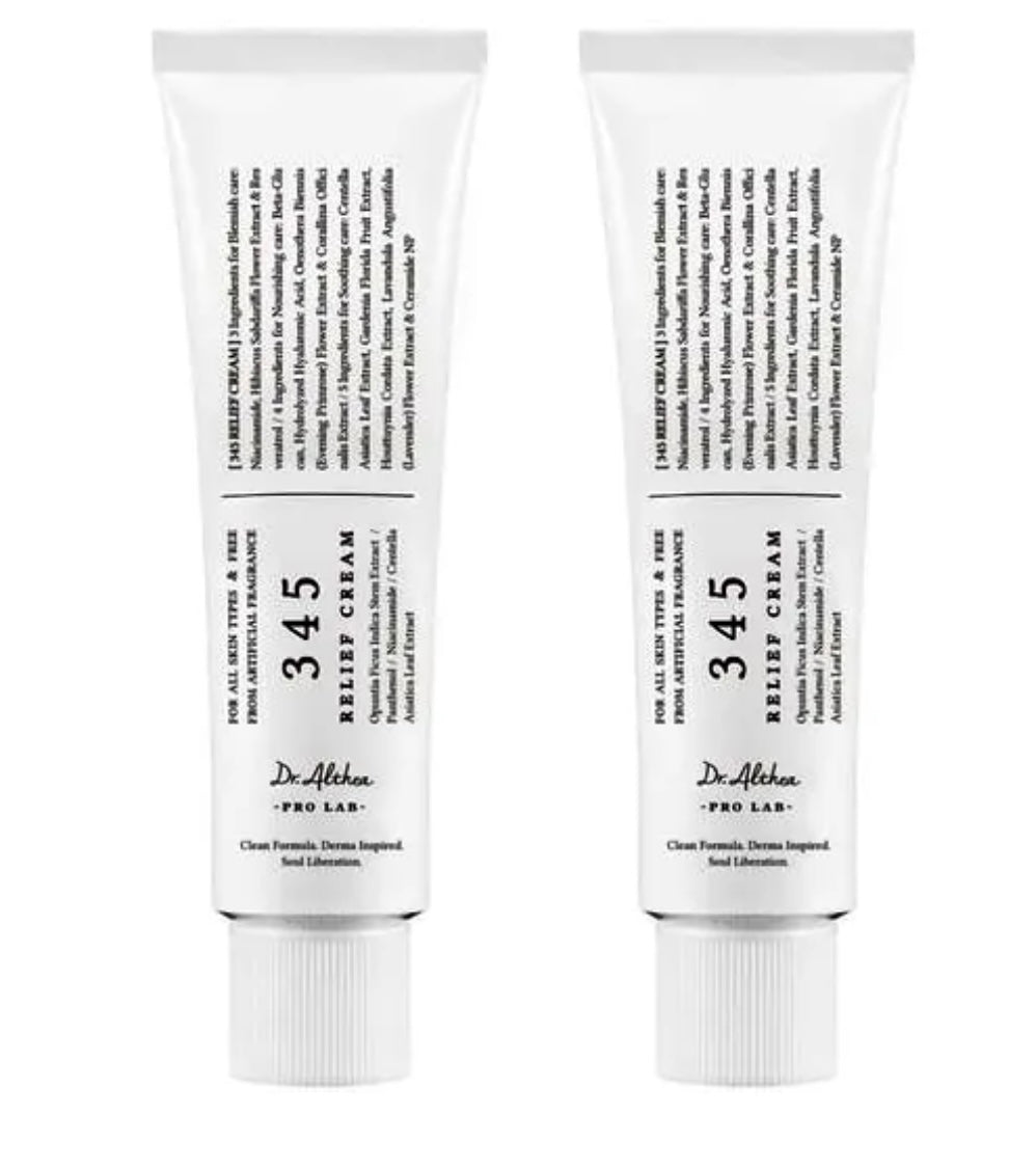 Sealed box of the Dr. Althea 345 Relief Cream Duo, showing both 50ml bottles.