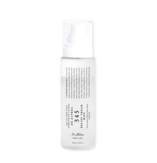 Dr. Althea 345 Relief Cream Mist bottle showcased against a clean background.