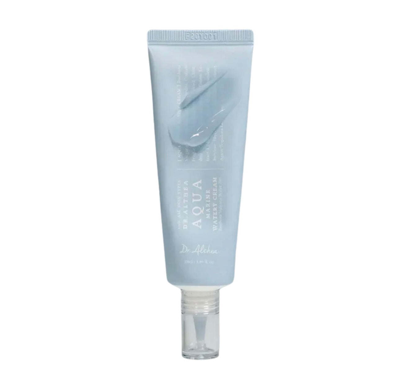 Dr. Althea Aqua Marine Watery Cream 50ml tube packaging with bamboo water and guiazulene.