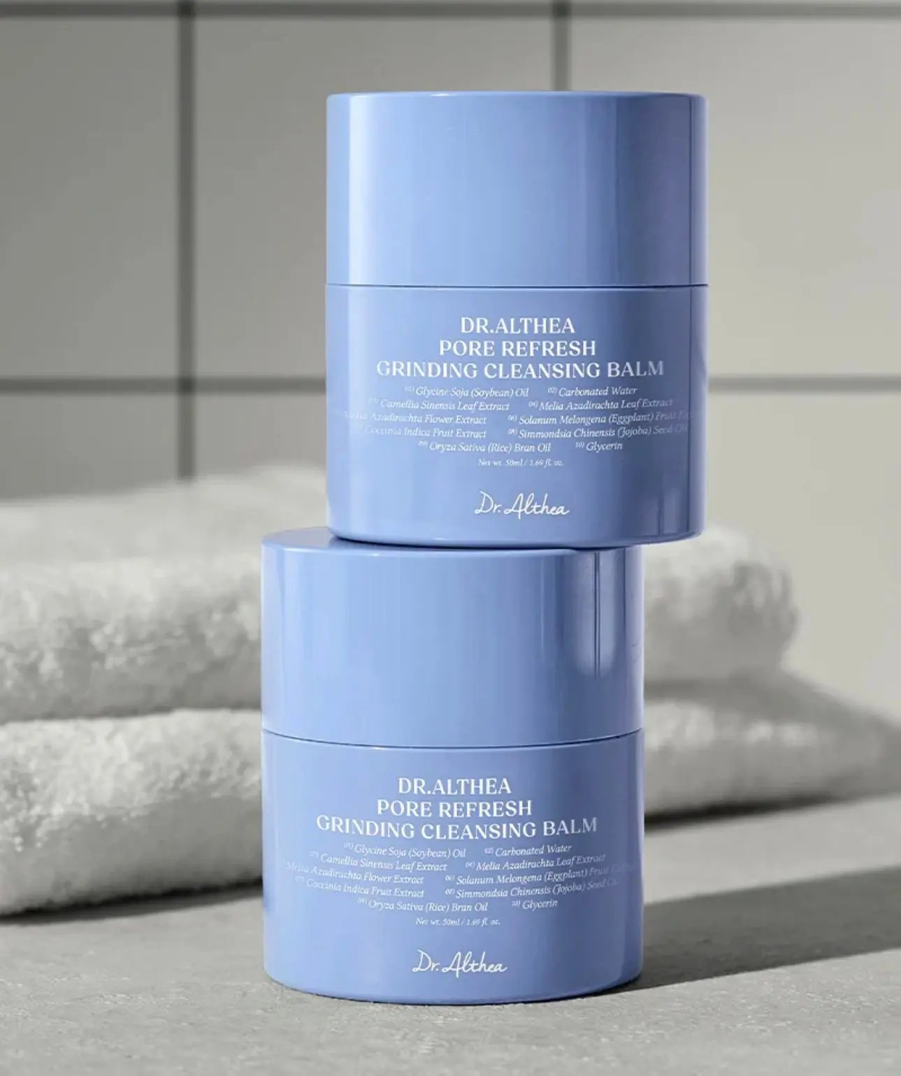 Sorbet-like texture of Dr Althea Pore Refresh Grinding Balm showing the solid-to-oil formula that melts into skin
