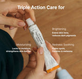Dr. Melaclear cream absorbing into skin showing its non-greasy finish for daily use.