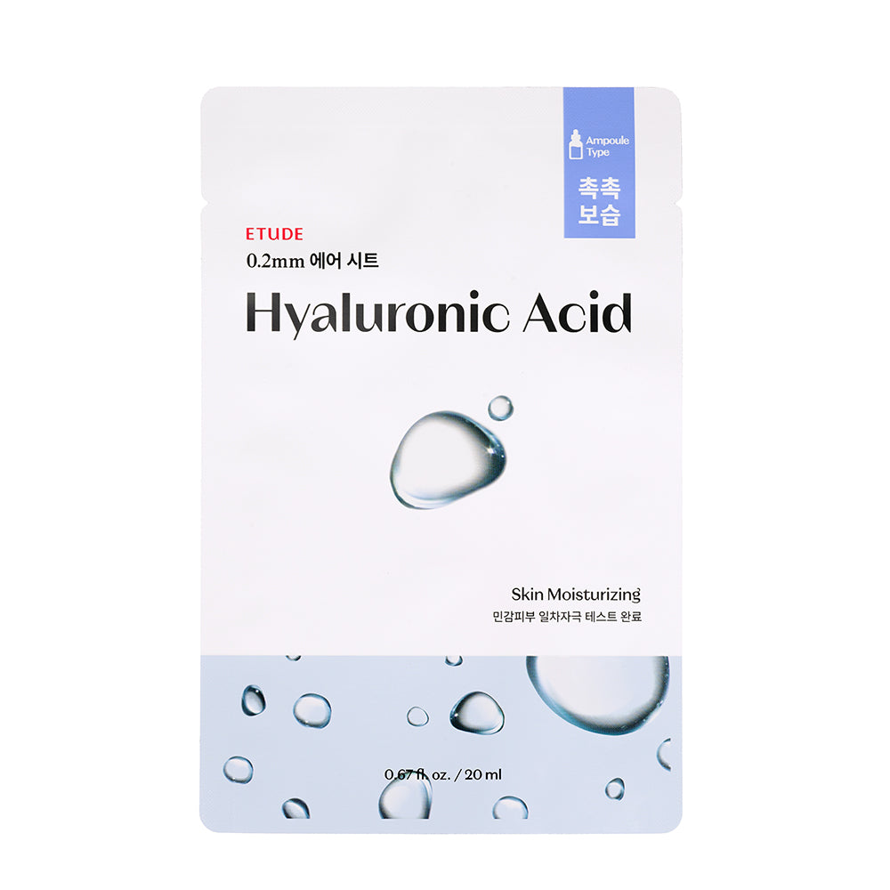 Etude 0.2 Therapy Air Mask (Hyaluronic) — deep hydration with hyaluronic acid for plump skin.
