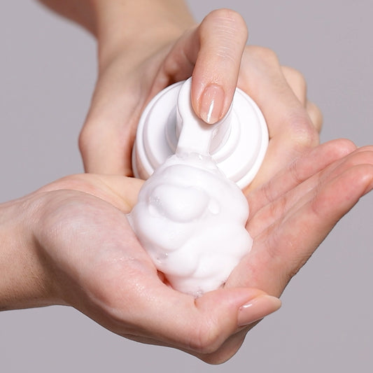 Close-up of the rich, creamy whip lather of the SoonJung cleanser.