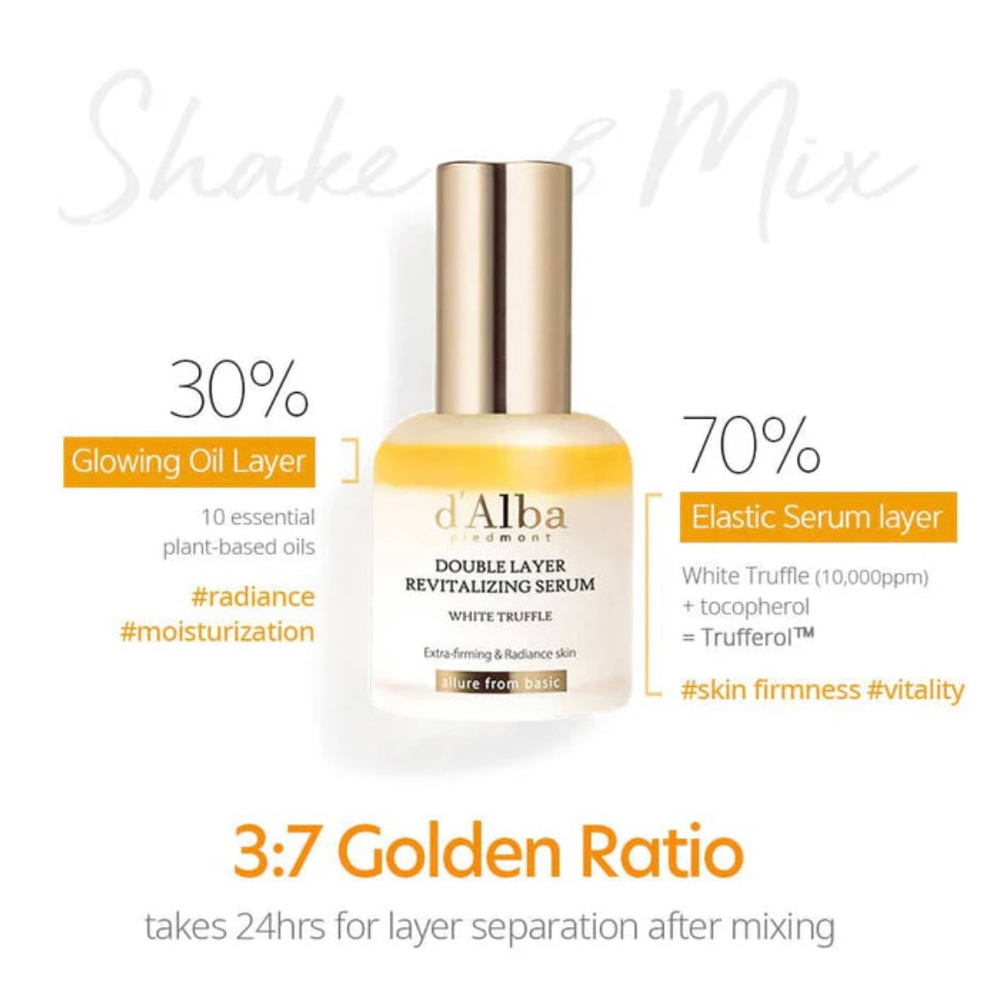 Achieve a radiant, glass skin glow with the D'Alba White Truffle Double Serum.