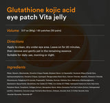 Close up of hydrogel patch adhering to under-eye skin – Glutathione Kojic Eye Patch Vita Jelly in action.