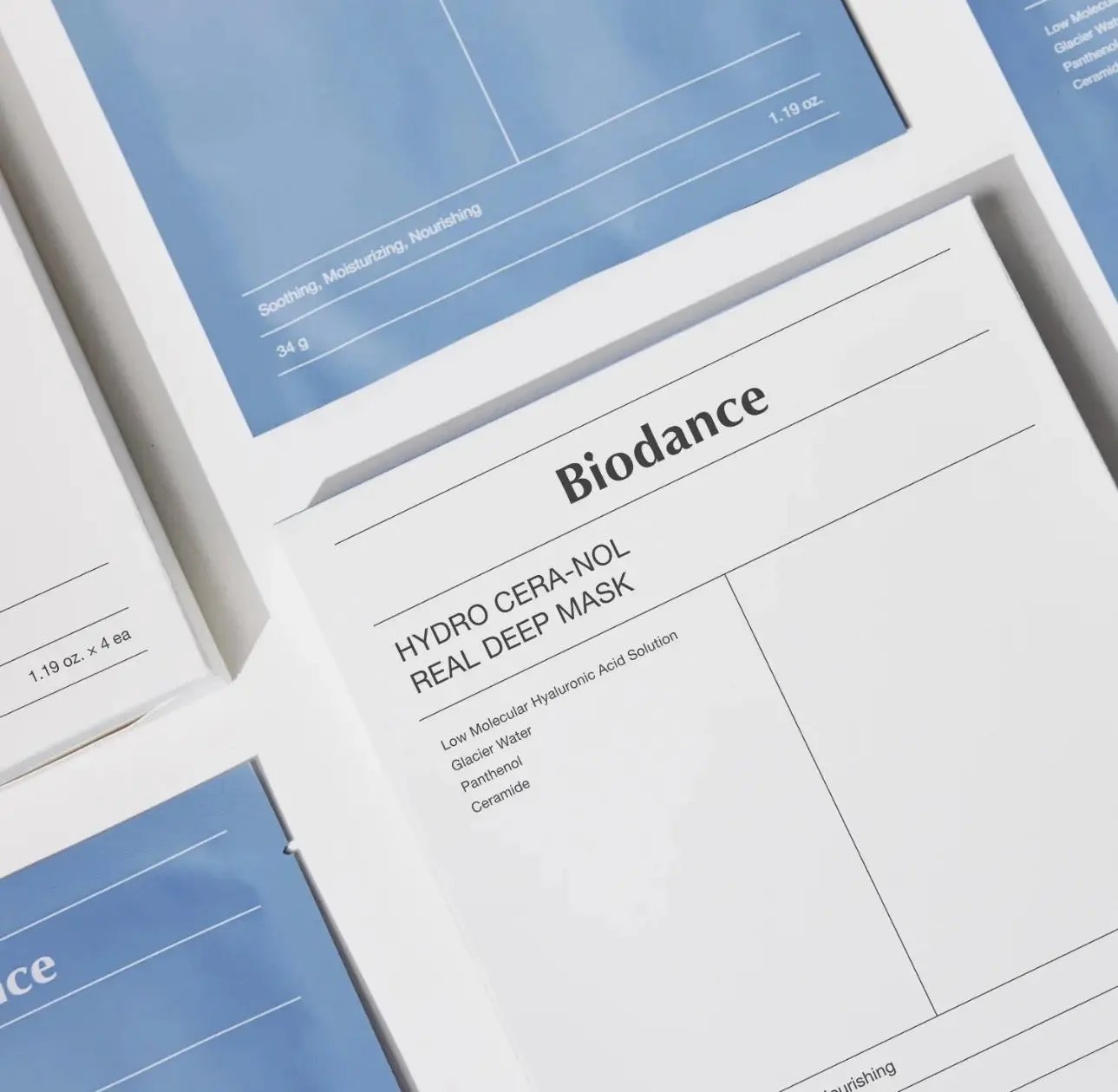 High purity Alpine glacial water and ceramide formula in Biodance Hydro Cera-nol Real Deep Mask.