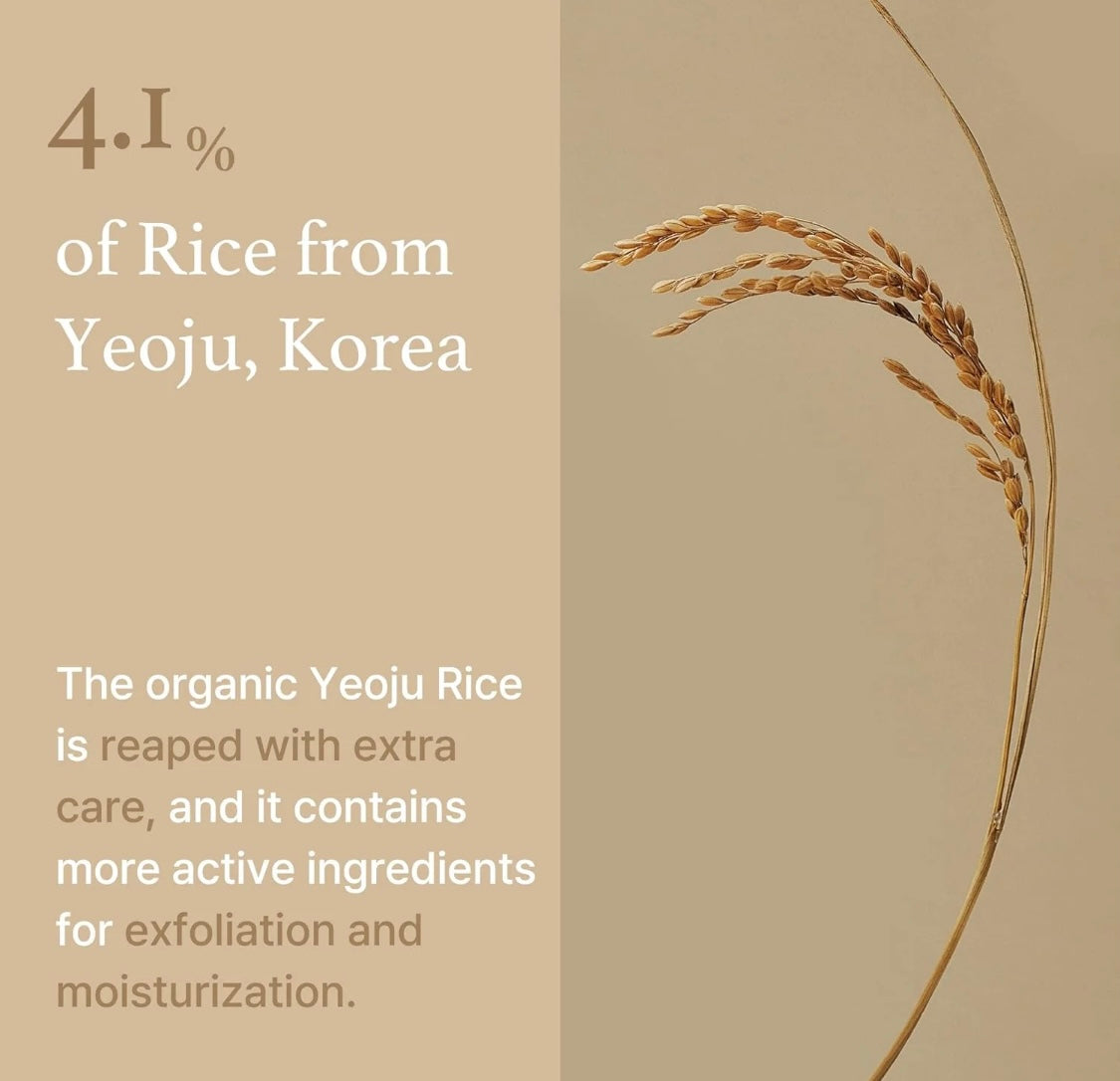 Infographic highlighting 4.1% Yeoju, Korea rice featured in the I’m From Rice Mask formula