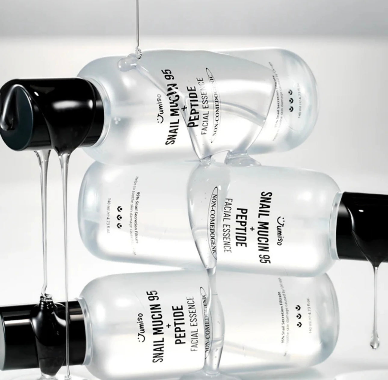 Lightweight texture of Jumiso Snail Mucin Peptide Facial Essence for glowing skin