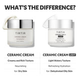 Korean skincare routine featuring TIRTIR Ceramic Cream as the final step for moisturizing.