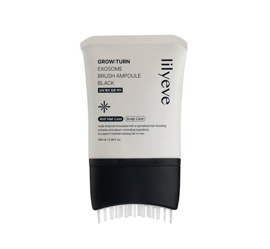 Close-up of the lightweight exosome brush ampoule prime texture from the lilyeve Grow Turn serum.