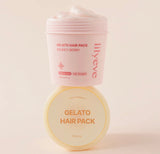 Applying Lilyeve Repair Turn Gelato Hair Pack Bouncy Berry to mid-lengths and ends of damp hair.
