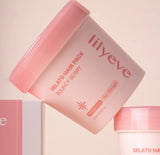 Open jar of Lilyeve Repair Turn Gelato Hair Pack Bouncy Berry showing the berry-scented cream formula.