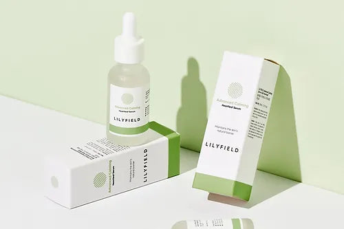 Lightweight clear texture of the Lilyfield Advanced Calming Serum with Heartleaf