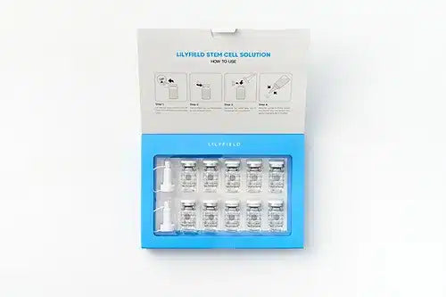 How to use LILYFIELD Stem Cell Solution — apply onto cleansed face, neck and décolleté before bed