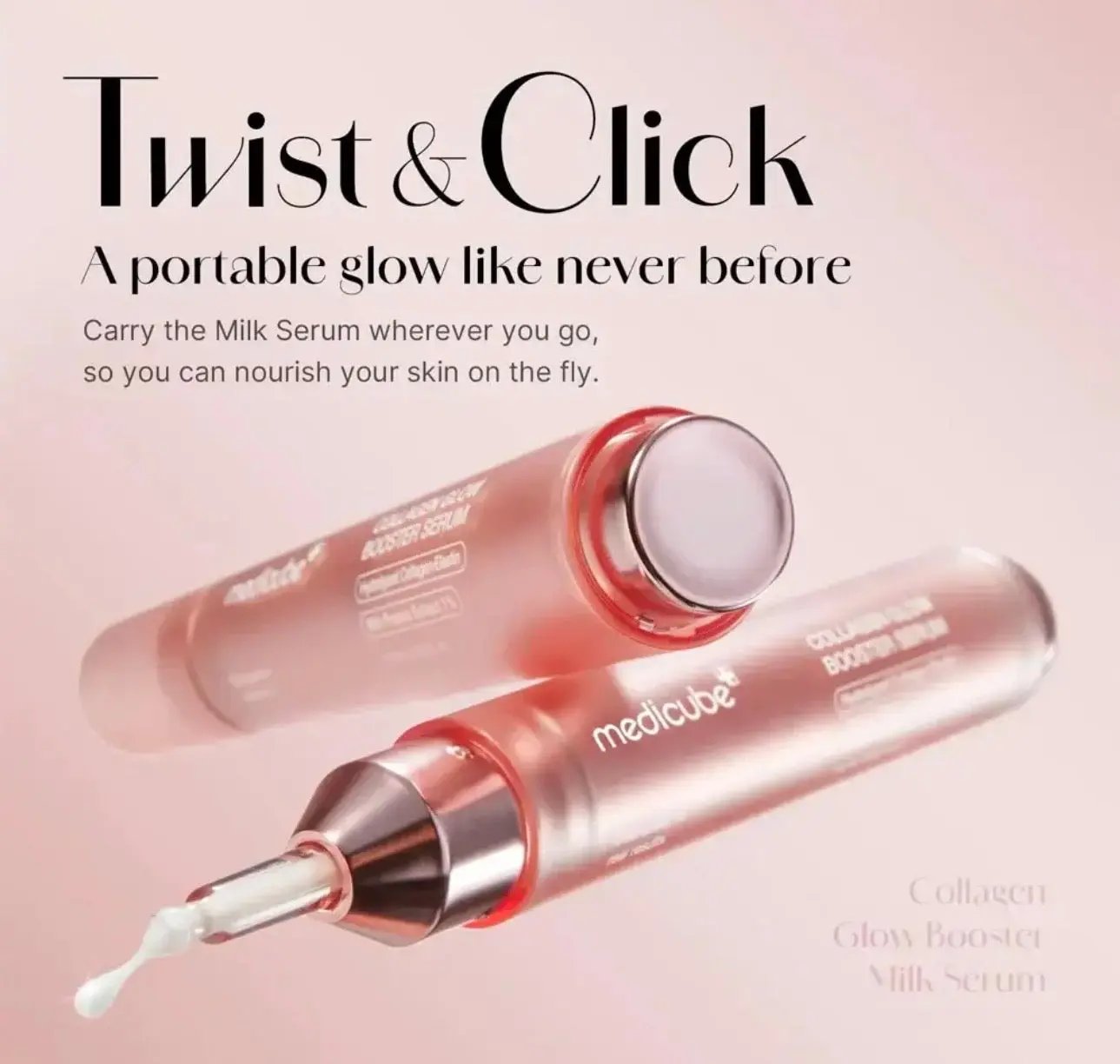 Lightweight texture of Medicube Collagen Glow Booster Serum – collagen glow booster serum drops