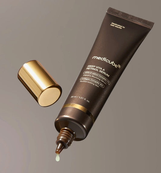 Medicube Deep Vita A Retinol Serum 30ml — front bottle shot showing label and dropper.