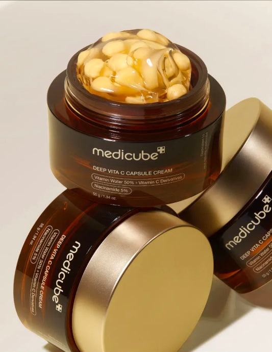 Medicube Deep Vita C Capsule Cream jar — front view of the 55 ml brightening cream.