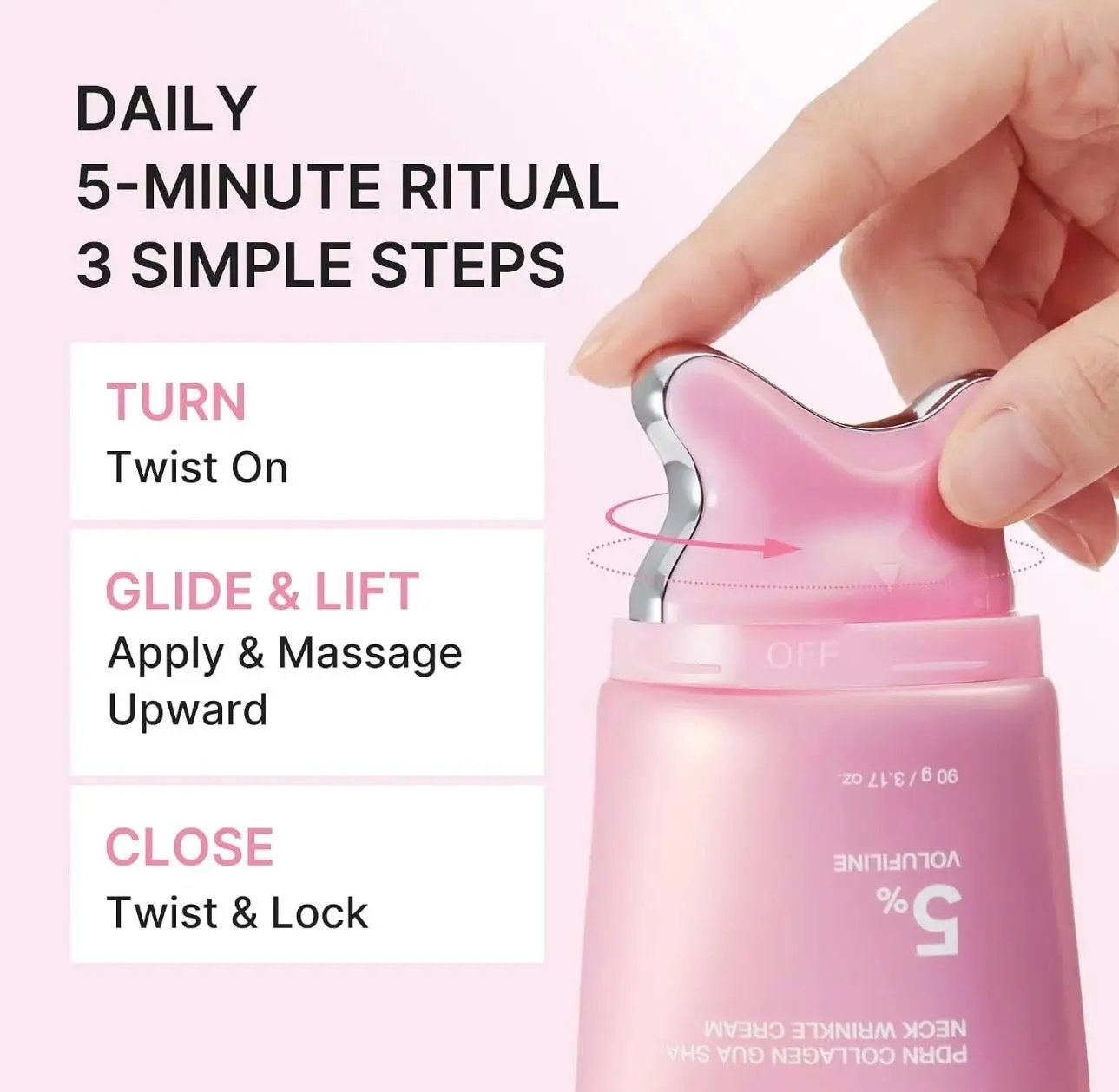 Sculpting jawline and neck with Medicube PDRN collagen gua sha neck wrinkle cream to promote elastic skin.