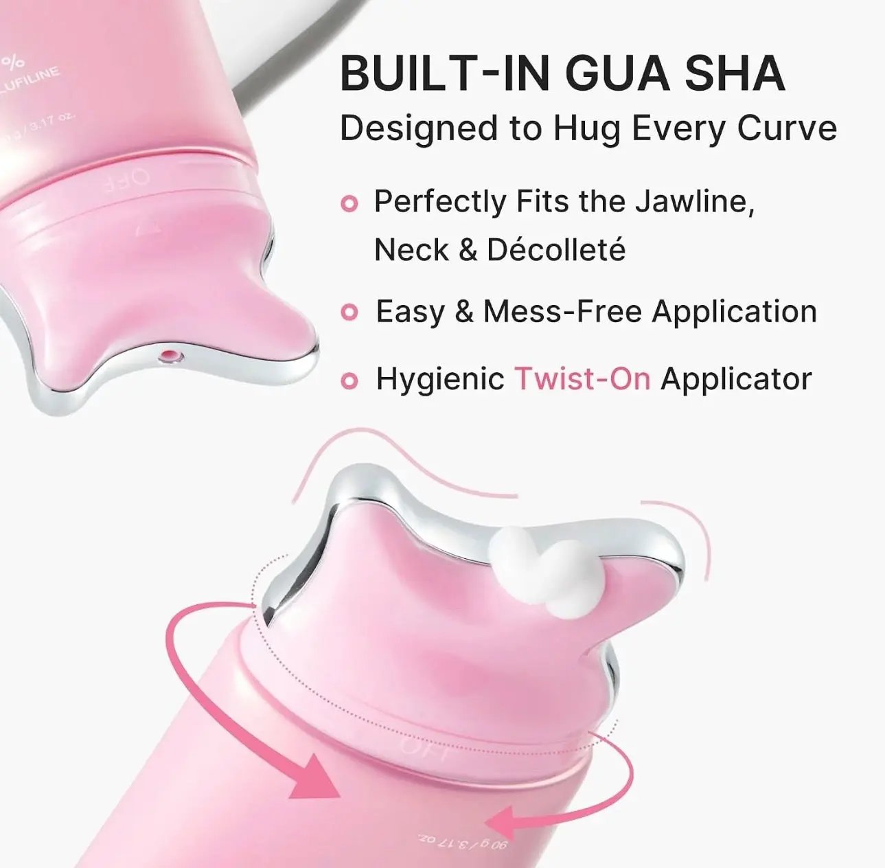 How to use Medicube PDRN collagen gua sha neck cream with upward strokes to reduce wrinkles and sagging.