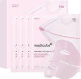 Medicube PDRN Pink Collagen Gel Mask 4-pack box – Korean hydrogel sheet mask for firming and glow.