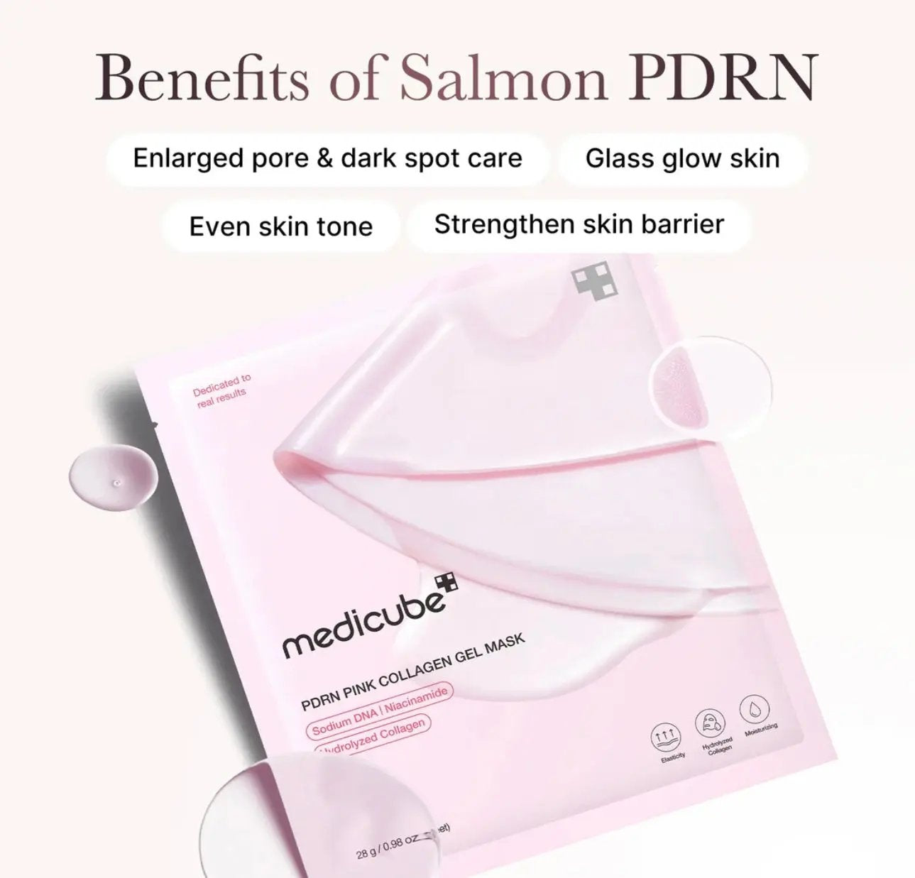 Texture close-up of the PDRN Pink Glow Full Set showing serum, toner, and cream consistency