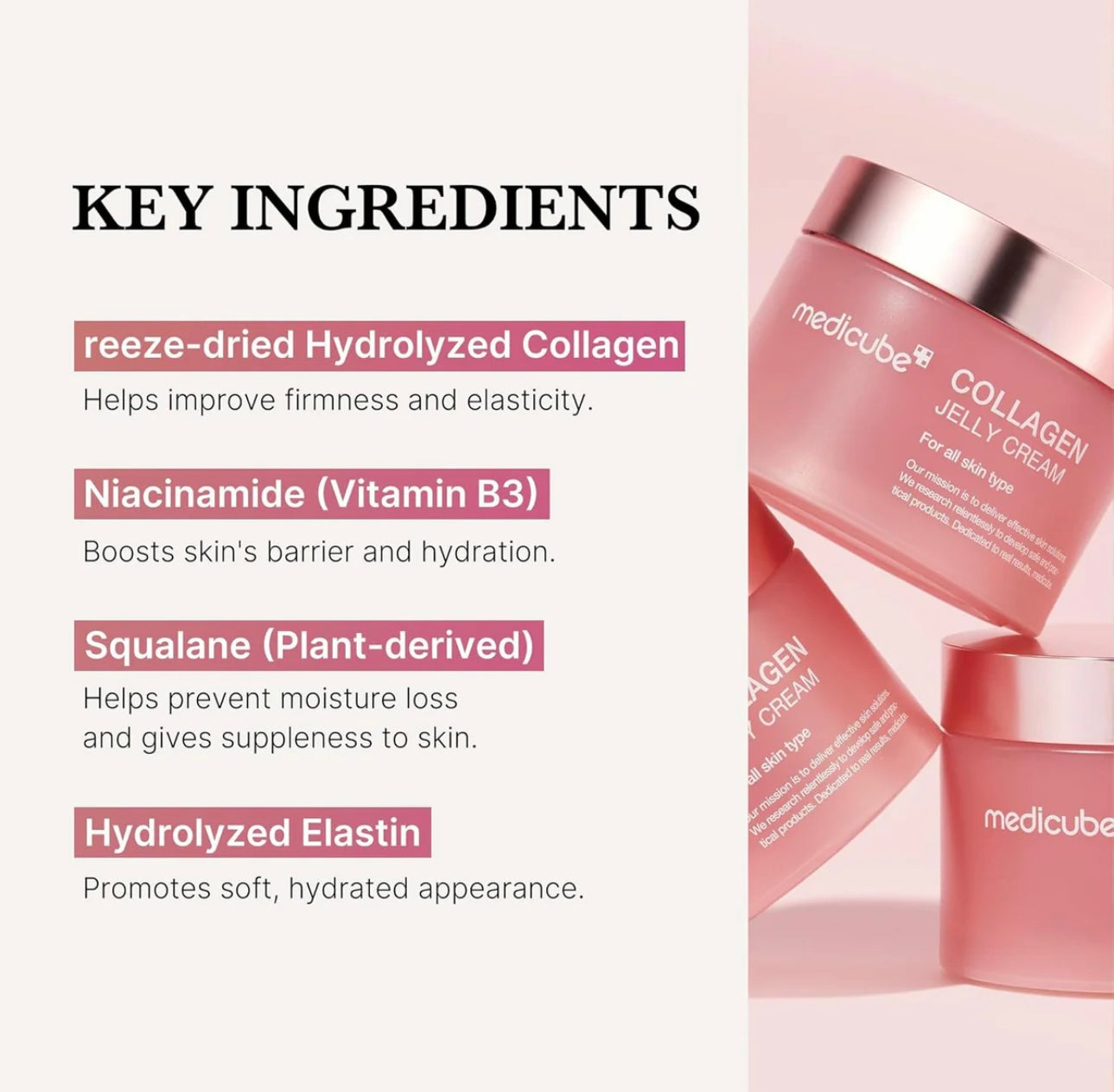 Key ingredients of Medicube PDRN Peptide Serum