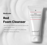 Medicube Red Foam Cleanser 120ml — front view of the tube, clear label for the red foam cleanser.