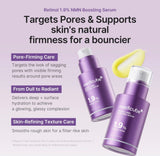 Visible results after using Medicube Retinol NMN Boosting Serum showing bouncier and resilient skin.