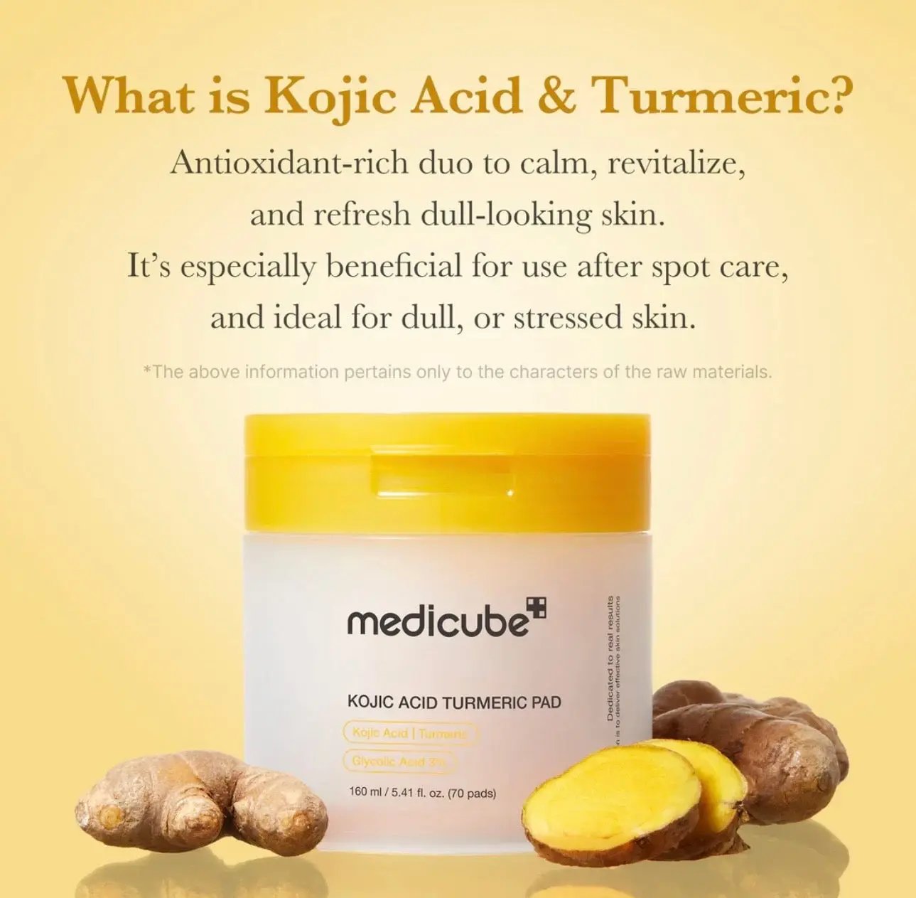 Medicube Turmeric Pad helps fade hyperpigmentation and dark spots