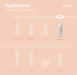 Before and after using NIDA Salmon PDRN Peptide Serum – visibly firmer, more even skin tone