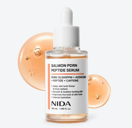 NIDA Salmon PDRN Peptide Serum 50ml bottle with dropper – Korean skincare for firm, radiant skin
