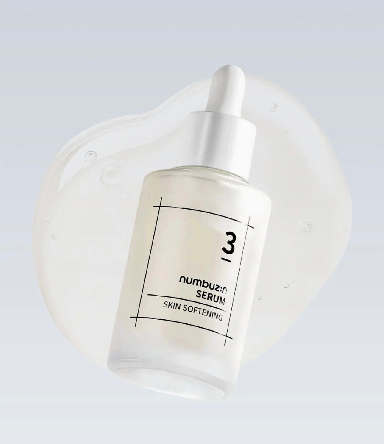 Numbuzin No. 3 skin softening serum 50ml bottle front view – a texture-enhancing fermented serum for smooth, glowing skin