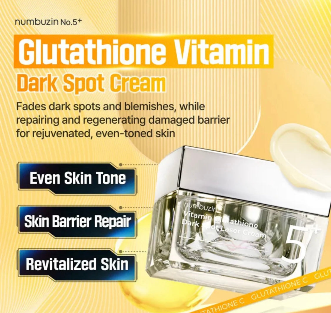 numbuzin No. 5 Vitamin Glutathione Dark Spot Laser Cream 50ml numbuzin No. 5 Vitamin Glutathione Dark Spot Laser Cream 50ml