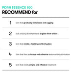 Visual representation of intense, dewy hydration from the PDRN serum.