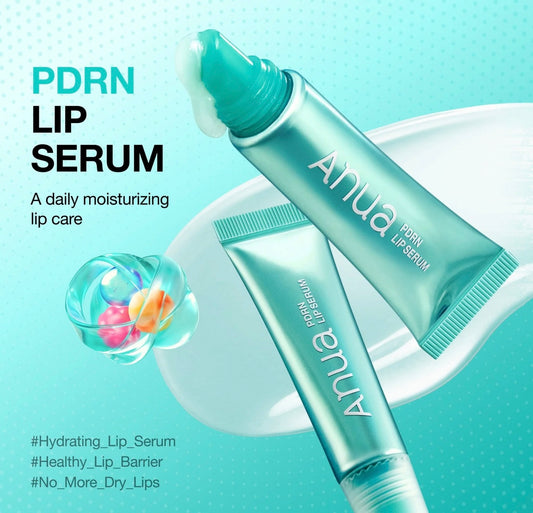 Front view of the pdrn lip serum by ANUA, showcasing sleek packaging for this daily lip care essential