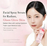 Using the Medicube PDRN Pink Mist to refresh skin on face, neck, and body.