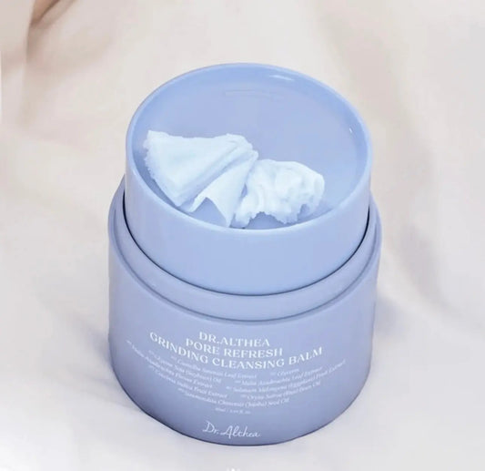 Close-up of the hygienic grinding design on Dr Althea Pore Refresh Cleansing Balm that dispenses fresh product without finger contact