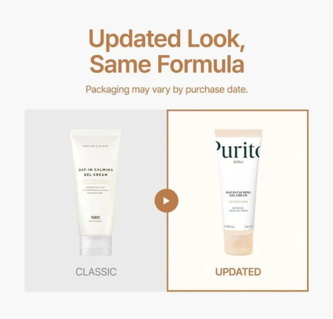 Purito oat in calming gel cream with product box