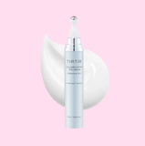 Visible before and after results using TIRTIR's collagen eye cream, showing reduced puffiness and smoother skin.