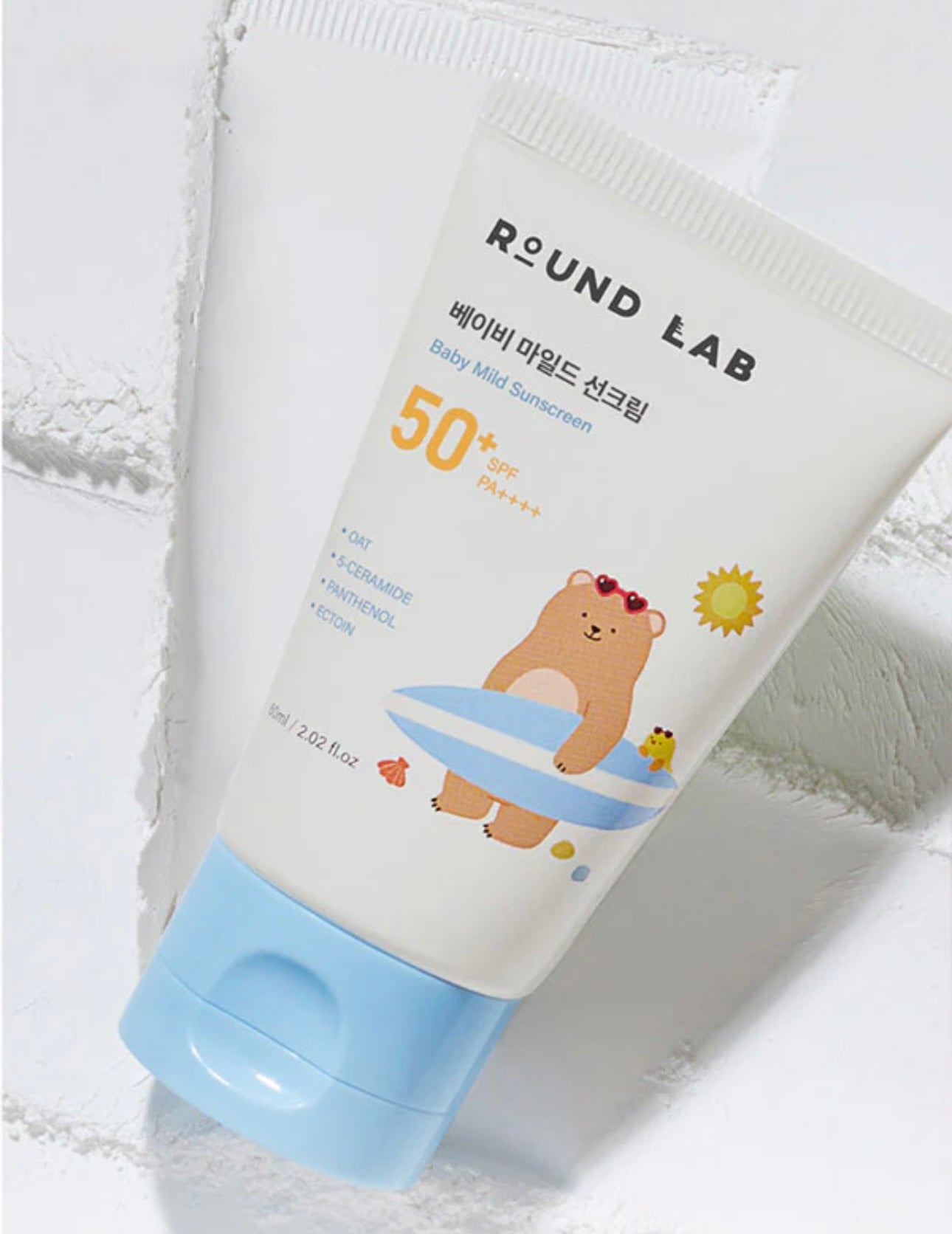 Nourishing hydration of Round Lab Baby Mild Cream SPF 50 PA on skin