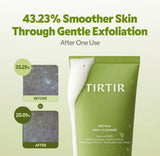 Close-up of the creamy gelato-like texture of the TIRTIR matcha pack cleanser being scooped, showing the thick smooth consistency before foaming.